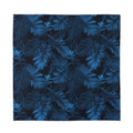 Dark Blue Tropical Leaf Pattern Print Silk Bandana