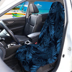 Dark Blue Tropical Leaf Pattern Print Waterproof Car Seat Cover