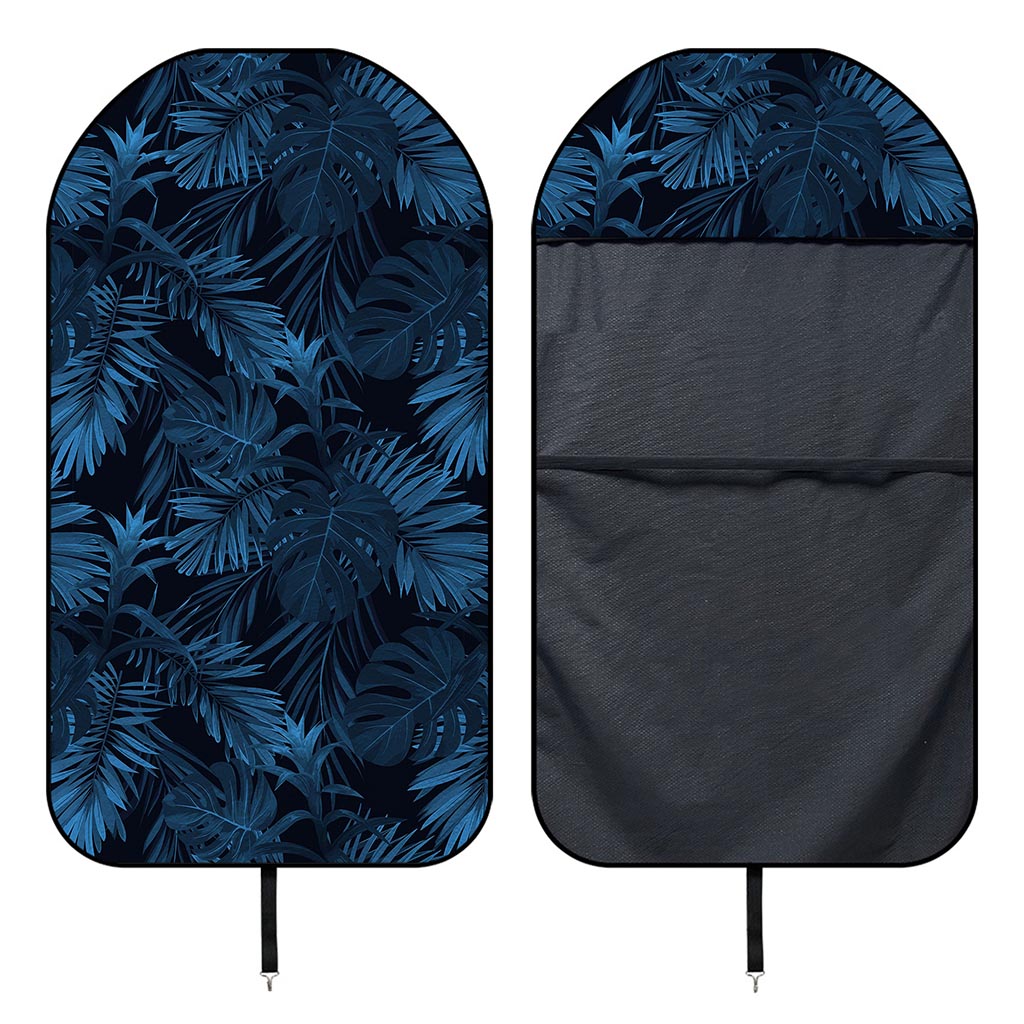 Dark Blue Tropical Leaf Pattern Print Waterproof Car Seat Cover