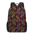 Dark Bohemian Paisley Pattern Print 17 Inch Backpack