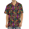 Dark Bohemian Paisley Pattern Print Aloha Shirt