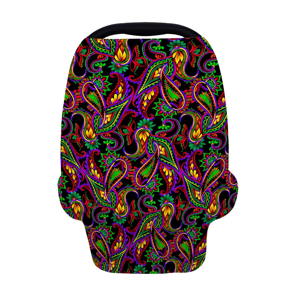 Dark Bohemian Paisley Pattern Print Baby Seat Cover