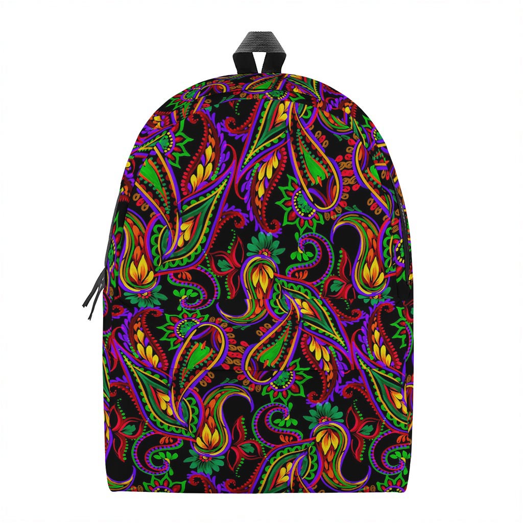 Dark Bohemian Paisley Pattern Print Backpack