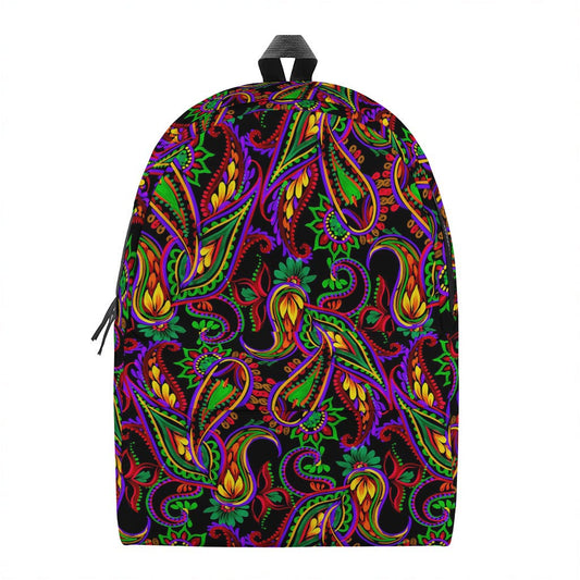 Dark Bohemian Paisley Pattern Print Backpack