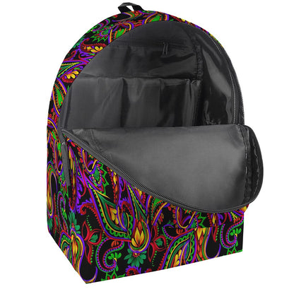 Dark Bohemian Paisley Pattern Print Backpack