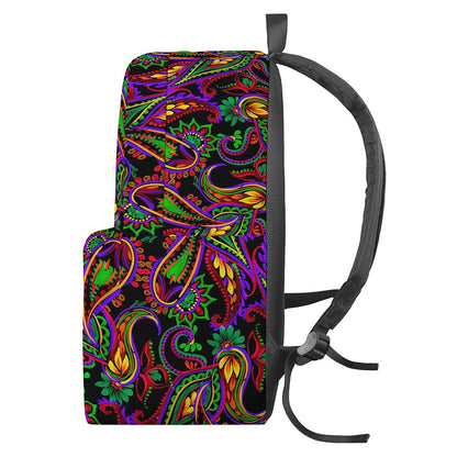 Dark Bohemian Paisley Pattern Print Backpack