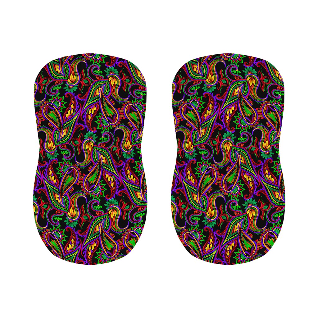 Dark Bohemian Paisley Pattern Print Bar Stool Covers