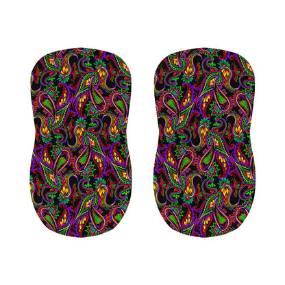 Dark Bohemian Paisley Pattern Print Bar Stool Covers