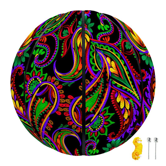 Dark Bohemian Paisley Pattern Print Basketball