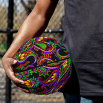 Dark Bohemian Paisley Pattern Print Basketball