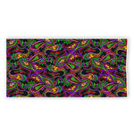 Dark Bohemian Paisley Pattern Print Beach Towel