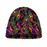 Dark Bohemian Paisley Pattern Print Beanie