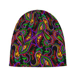 Dark Bohemian Paisley Pattern Print Beanie
