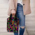 Dark Bohemian Paisley Pattern Print Bible Tote Bag
