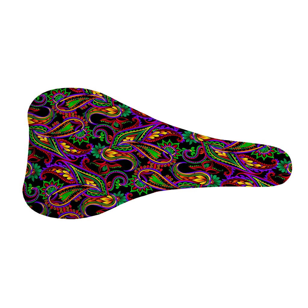 Dark Bohemian Paisley Pattern Print Bicycle Seat Cover