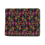 Dark Bohemian Paisley Pattern Print Bifold Wallet