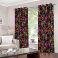Dark Bohemian Paisley Pattern Print Dimout Grommet Curtains