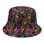 Dark Bohemian Paisley Pattern Print Bucket Hat