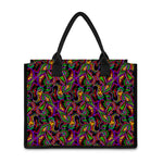 Dark Bohemian Paisley Pattern Print Canvas Tote Bag