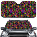 Dark Bohemian Paisley Pattern Print Car Windshield Sun Shade