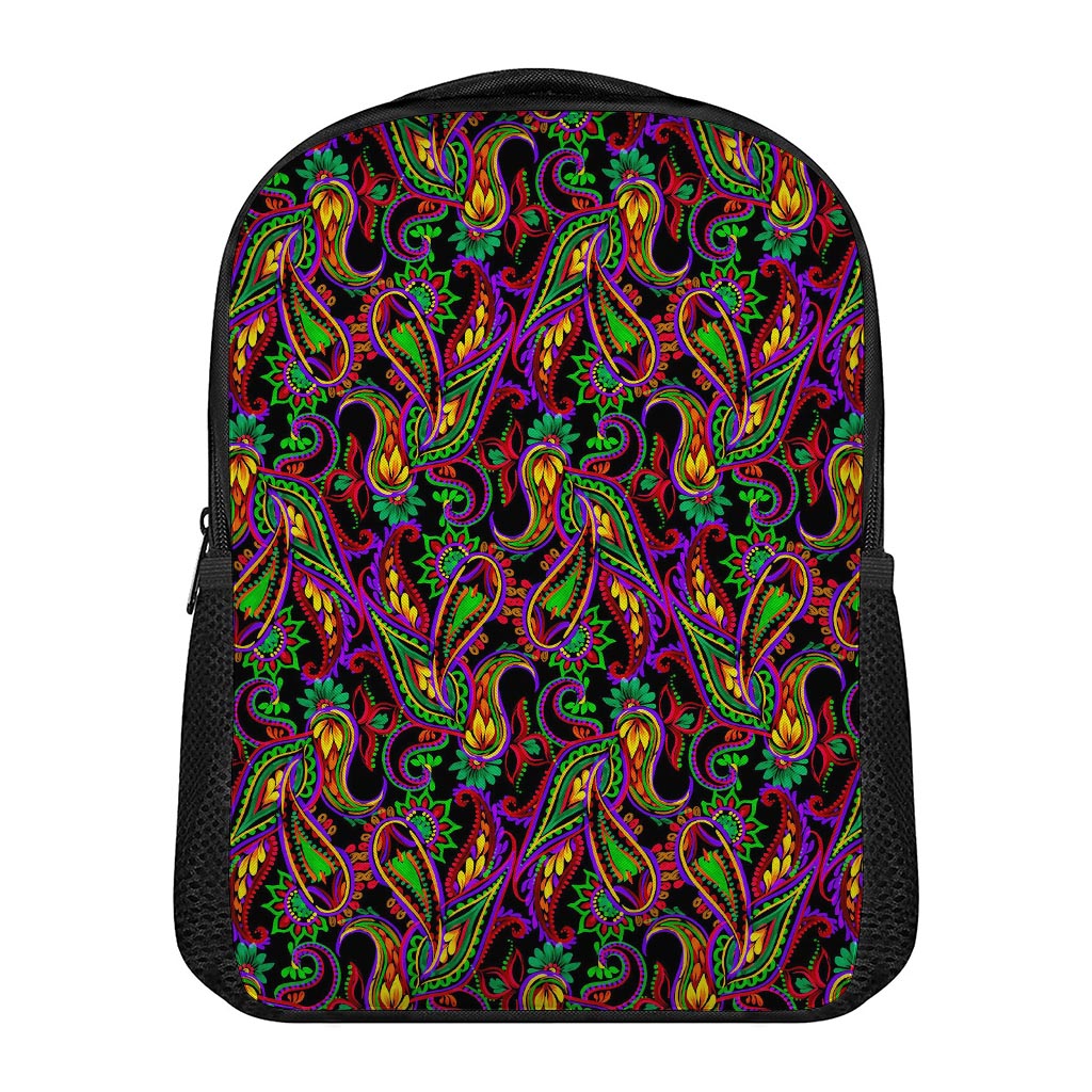 Dark Bohemian Paisley Pattern Print Casual Backpack