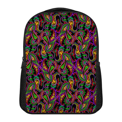 Dark Bohemian Paisley Pattern Print Casual Backpack