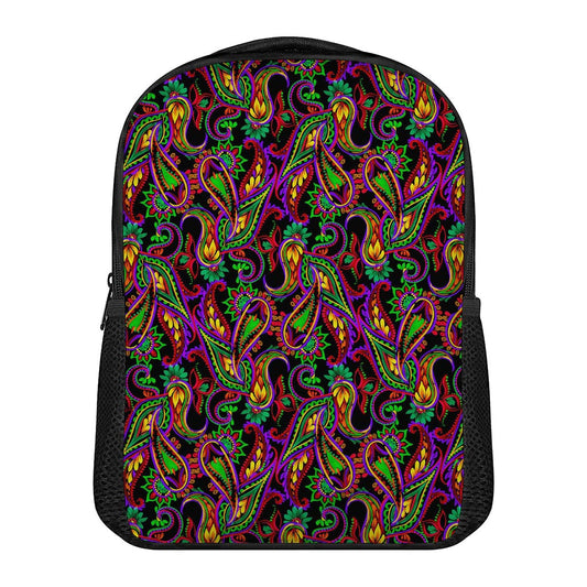 Dark Bohemian Paisley Pattern Print Casual Backpack
