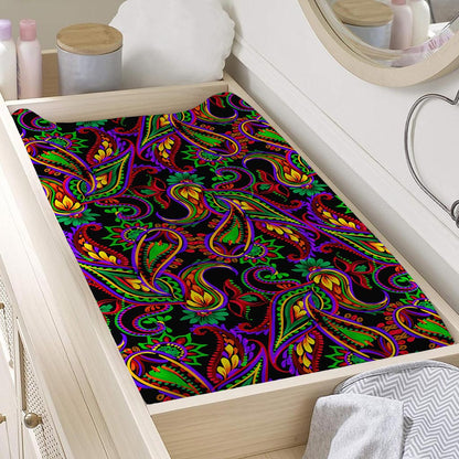 Dark Bohemian Paisley Pattern Print Changing Pad Cover