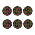 Dark Bohemian Paisley Pattern Print Coaster Set