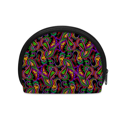 Dark Bohemian Paisley Pattern Print Coin Purse