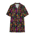 Dark Bohemian Paisley Pattern Print Cotton Hawaiian Shirt