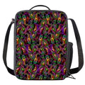 Dark Bohemian Paisley Pattern Print Crossbody Lunch Bag