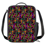 Dark Bohemian Paisley Pattern Print Crossbody Lunch Bag