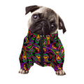 Dark Bohemian Paisley Pattern Print Dog Zip Up Jacket