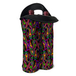 Dark Bohemian Paisley Pattern Print Double Neoprene Wine Tote