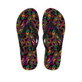Dark Bohemian Paisley Pattern Print Flip Flops