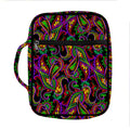 Dark Bohemian Paisley Pattern Print Front Pocket Bible Bag