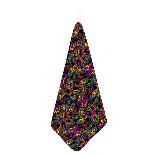 Dark Bohemian Paisley Pattern Print Hand Towel