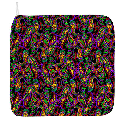 Dark Bohemian Paisley Pattern Print Hand Towel