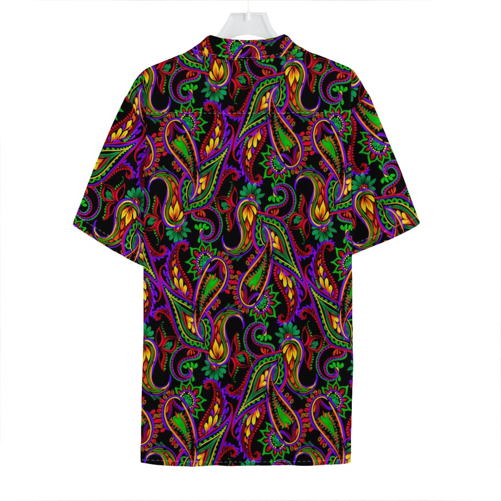 Dark Bohemian Paisley Pattern Print Hawaiian Shirt