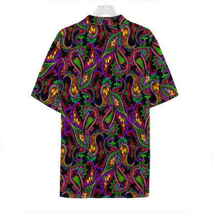 Dark Bohemian Paisley Pattern Print Hawaiian Shirt