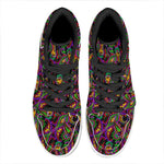 Dark Bohemian Paisley Pattern Print High Top Leather Sneakers
