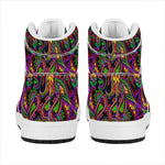 Dark Bohemian Paisley Pattern Print High Top Leather Sneakers