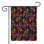 Dark Bohemian Paisley Pattern Print House Flag