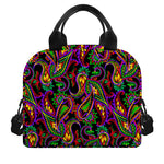 Dark Bohemian Paisley Pattern Print Insulated Lunch Bag