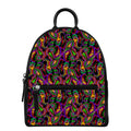 Dark Bohemian Paisley Pattern Print Leather Backpack