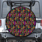Dark Bohemian Paisley Pattern Print Leather Spare Tire Cover