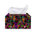 Dark Bohemian Paisley Pattern Print Leather Tissue Box Cover