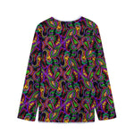 Dark Bohemian Paisley Pattern Print Long Sleeve Short Coat