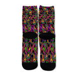 Dark Bohemian Paisley Pattern Print Long Socks